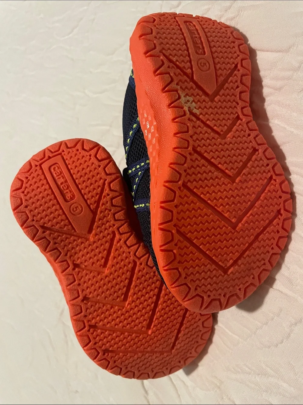 Carter’s Navy and Orange Athletic Baby Sneakers - Velcro Closure